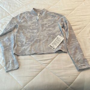 $98 NWT lululemon Pace Pursuit Gray Camo Ribbed Long Sleeve